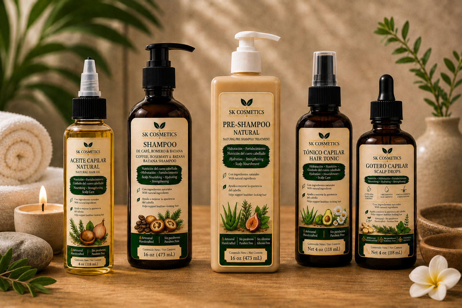 Paquete Completo de Cuidado del Cabello – Los 5 Productos Capilares de SK Cosmetics